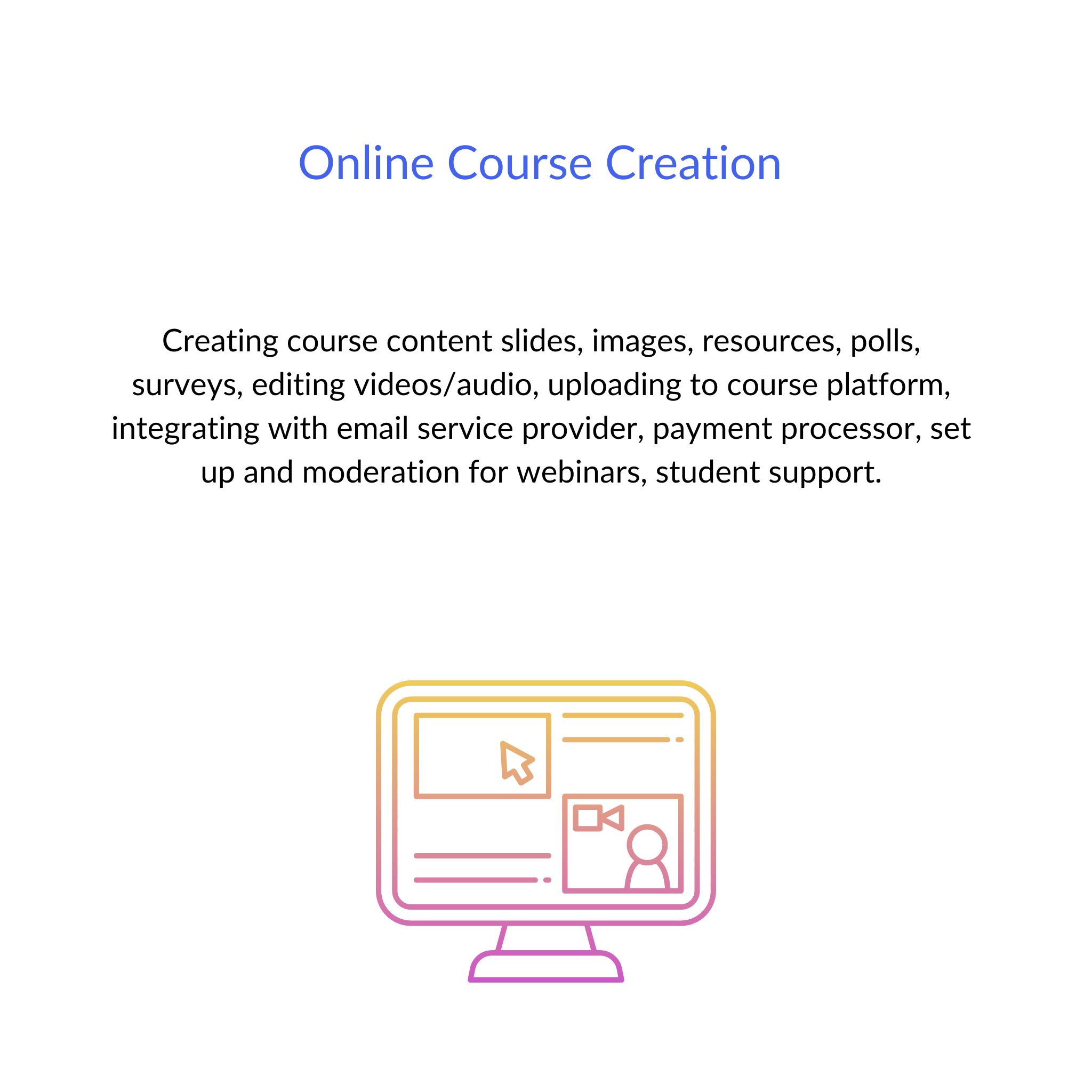 Online Course Creation Service - CC Shared Services
