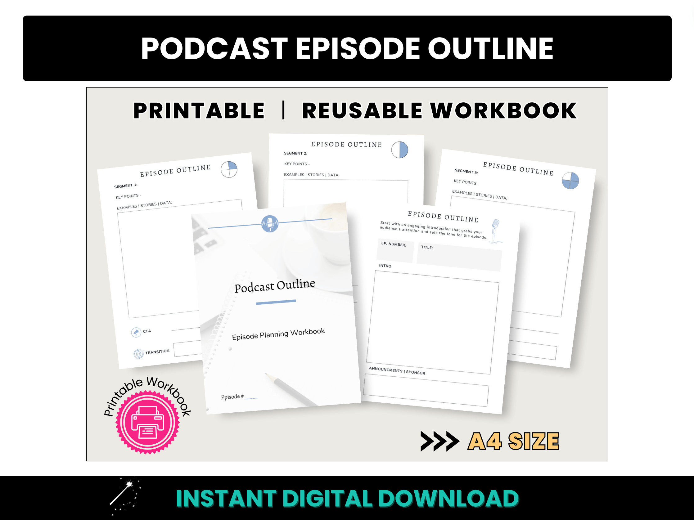 A4 Podcast Episode Outline Workbook
