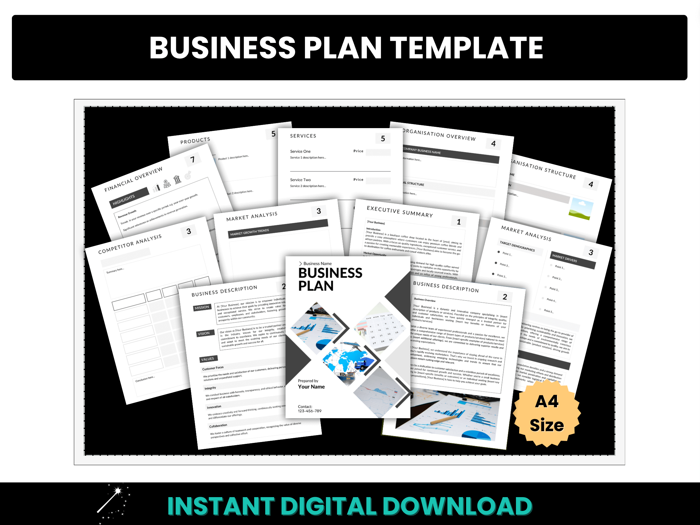 Business Plan Template - A4 Size 