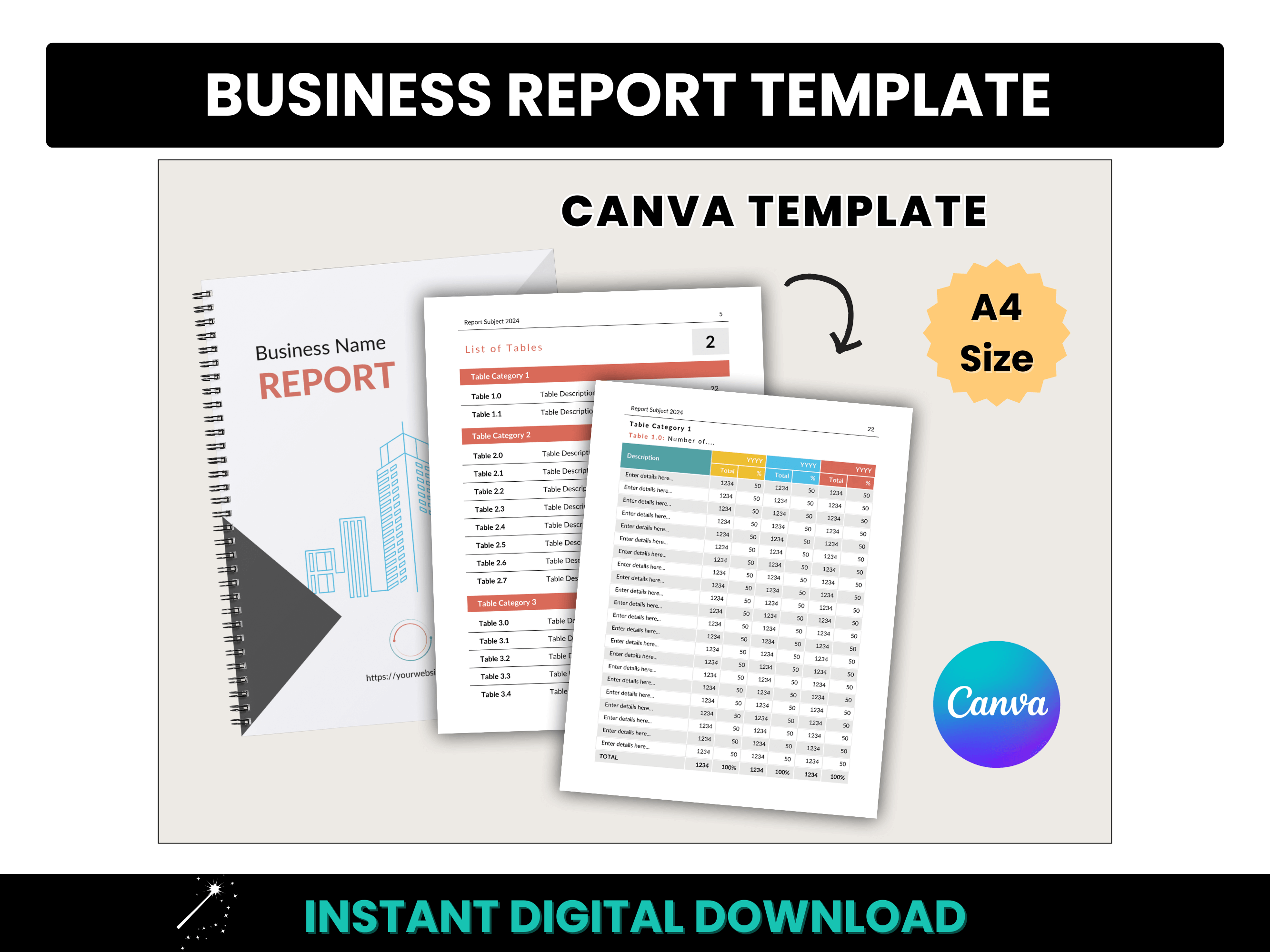 Business Report Template - A4 Size