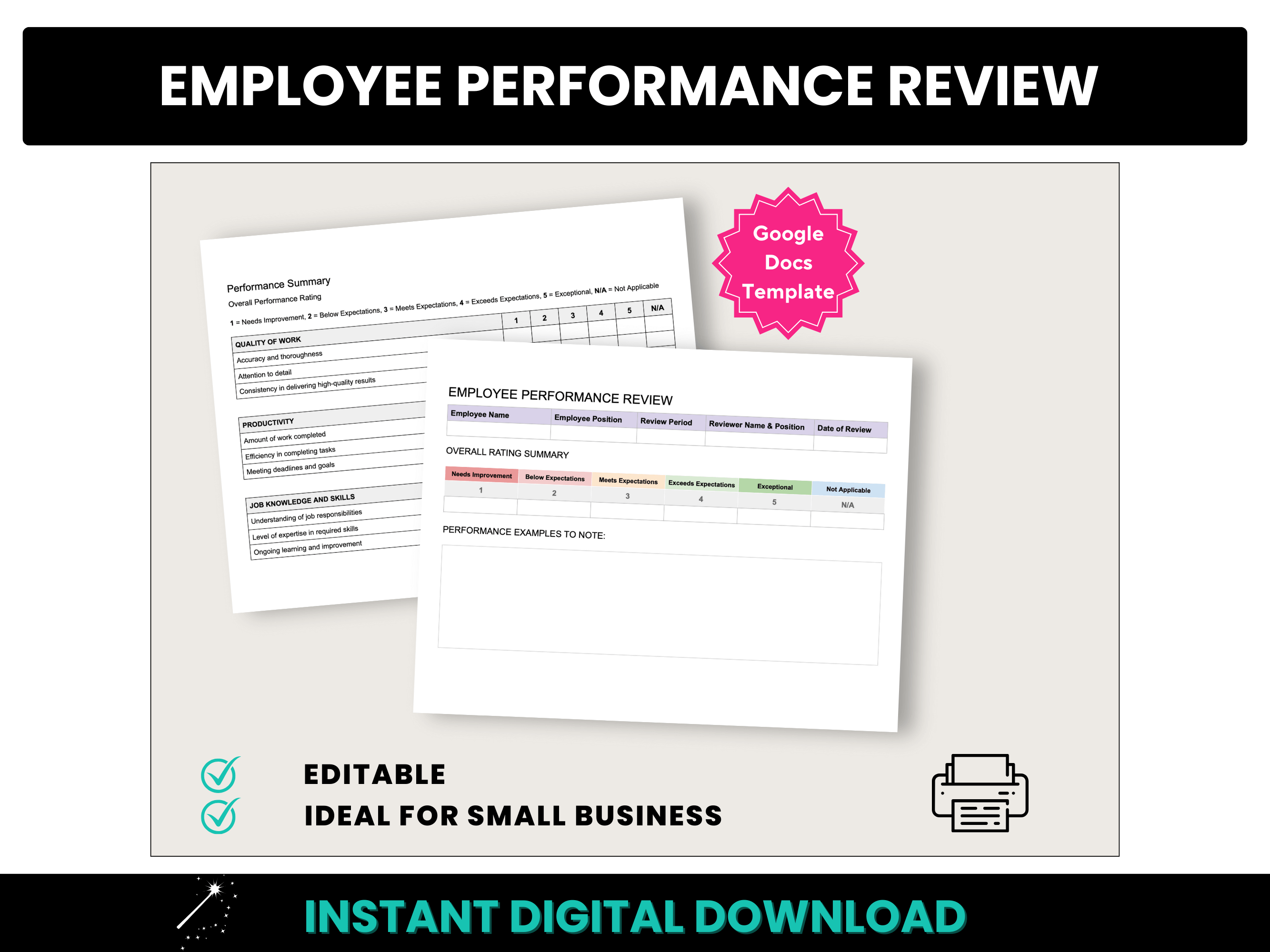 Employee Performance Review - Google Docs Template