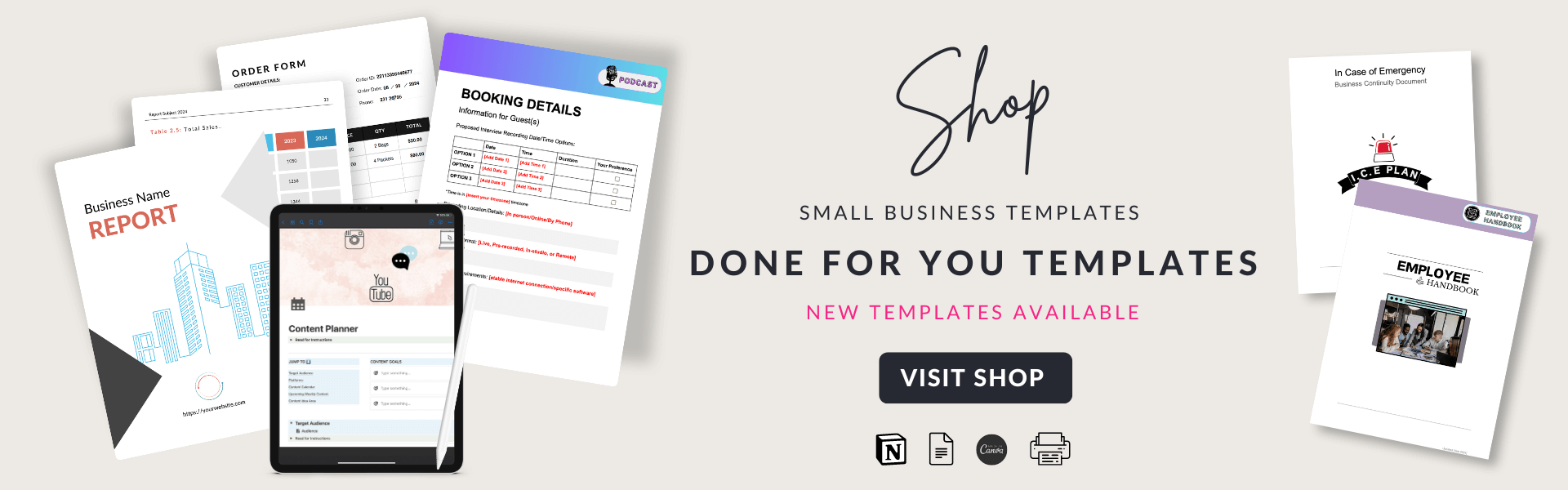 Shop Business Templates - CC Shared Services