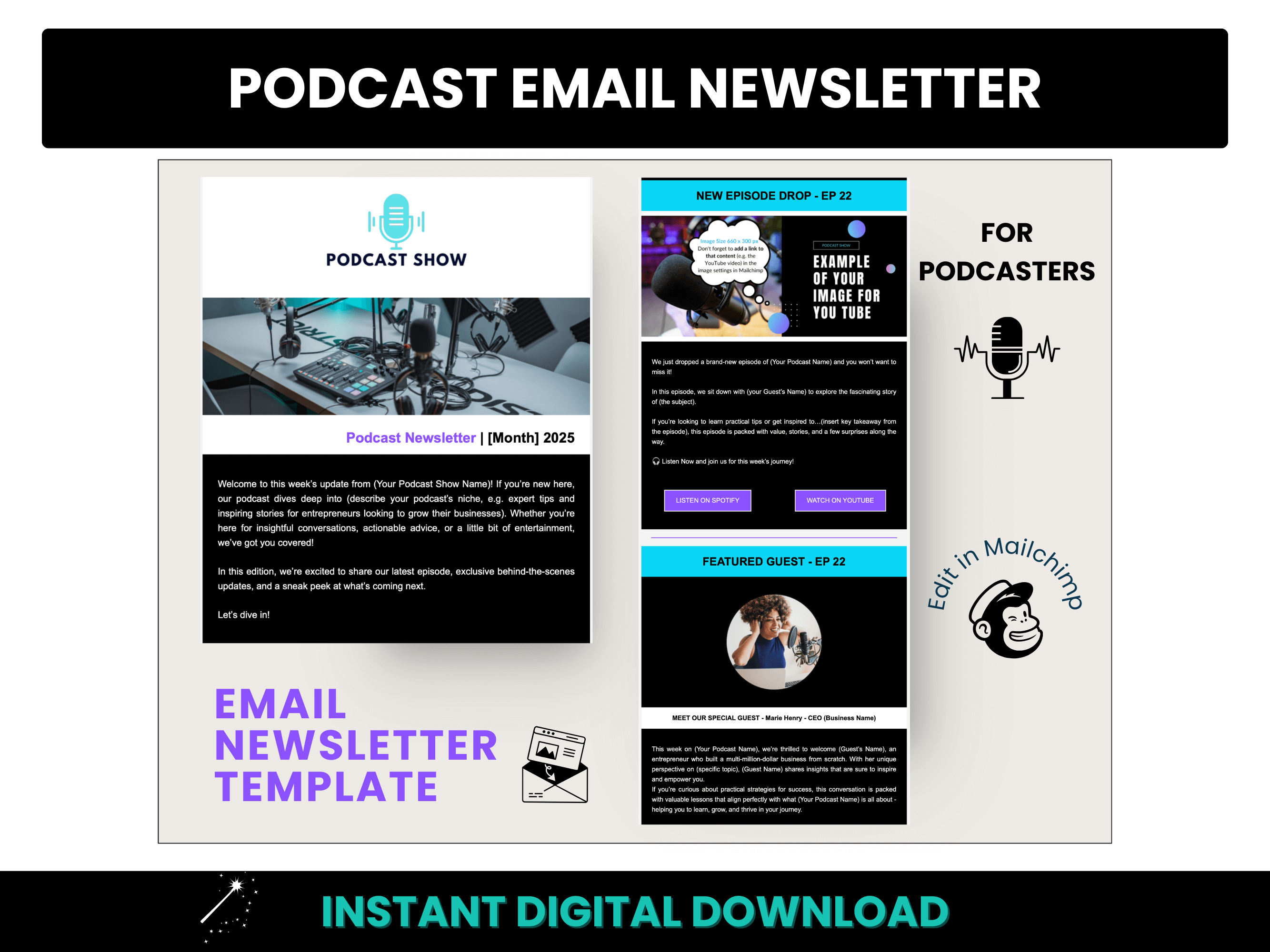 Podcast Email Newsletter - Mailchimp Template